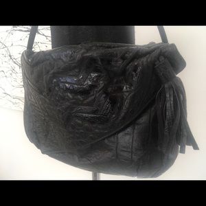 Italian leather embossed purse
